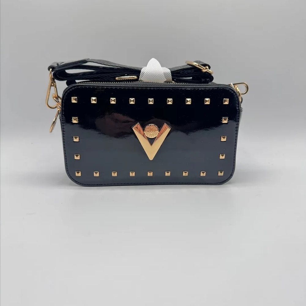 Valentino Orlandi Black and Gold Crossbody Bag